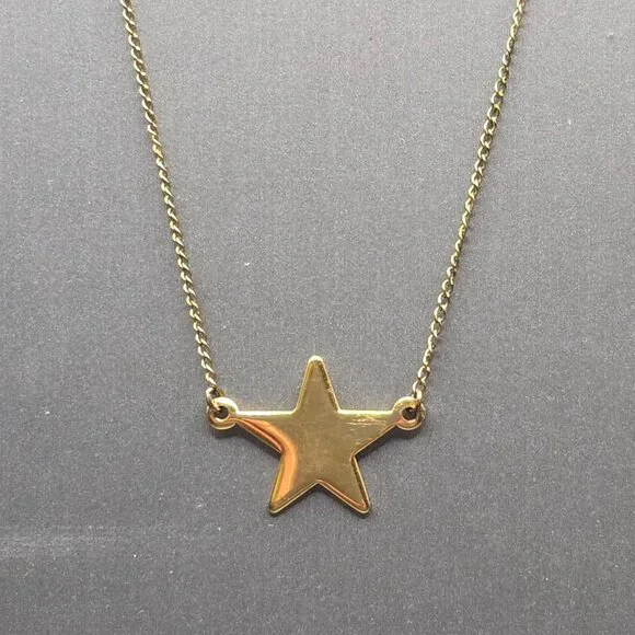 VTG Carla 14K Gold Filled Star Pendant Choker Necklace 15" Minimalist Celestial - Picture 2 of 16